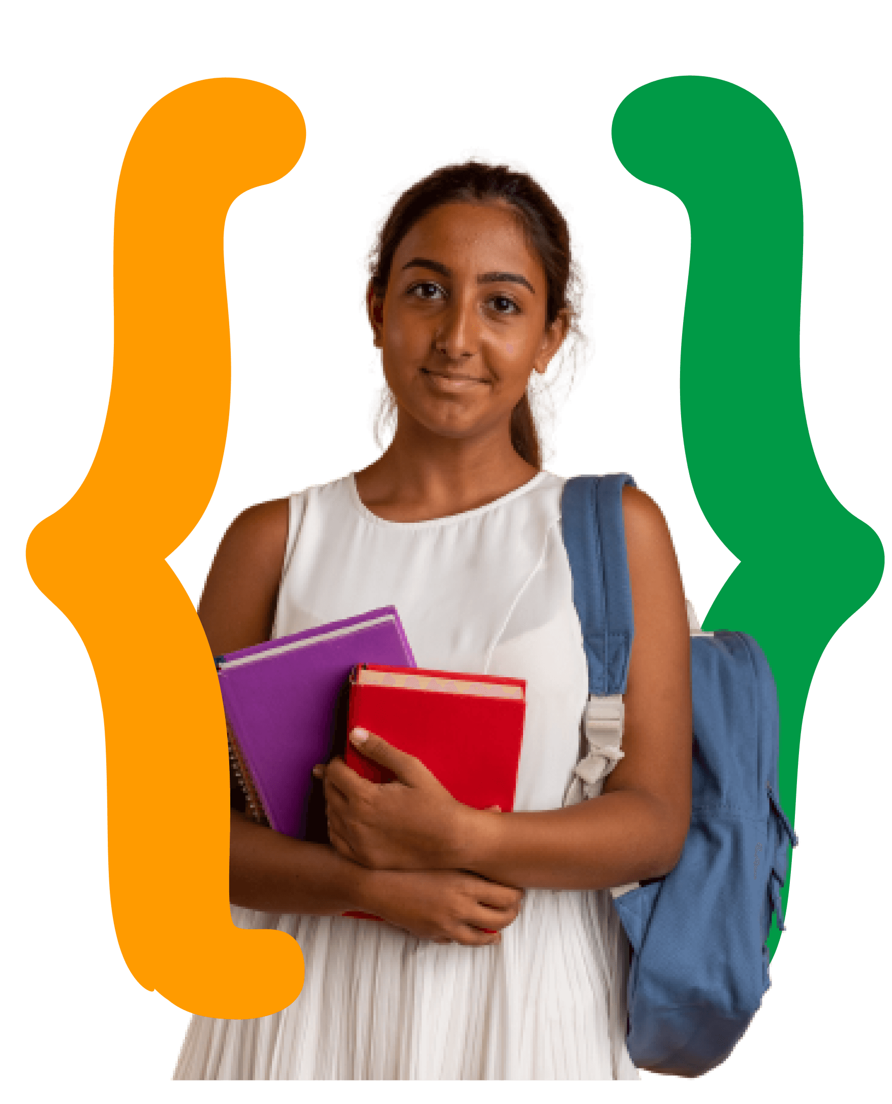 Student holding books